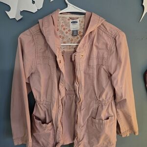Old Navy Blush Pink Hooded Utility Jacket